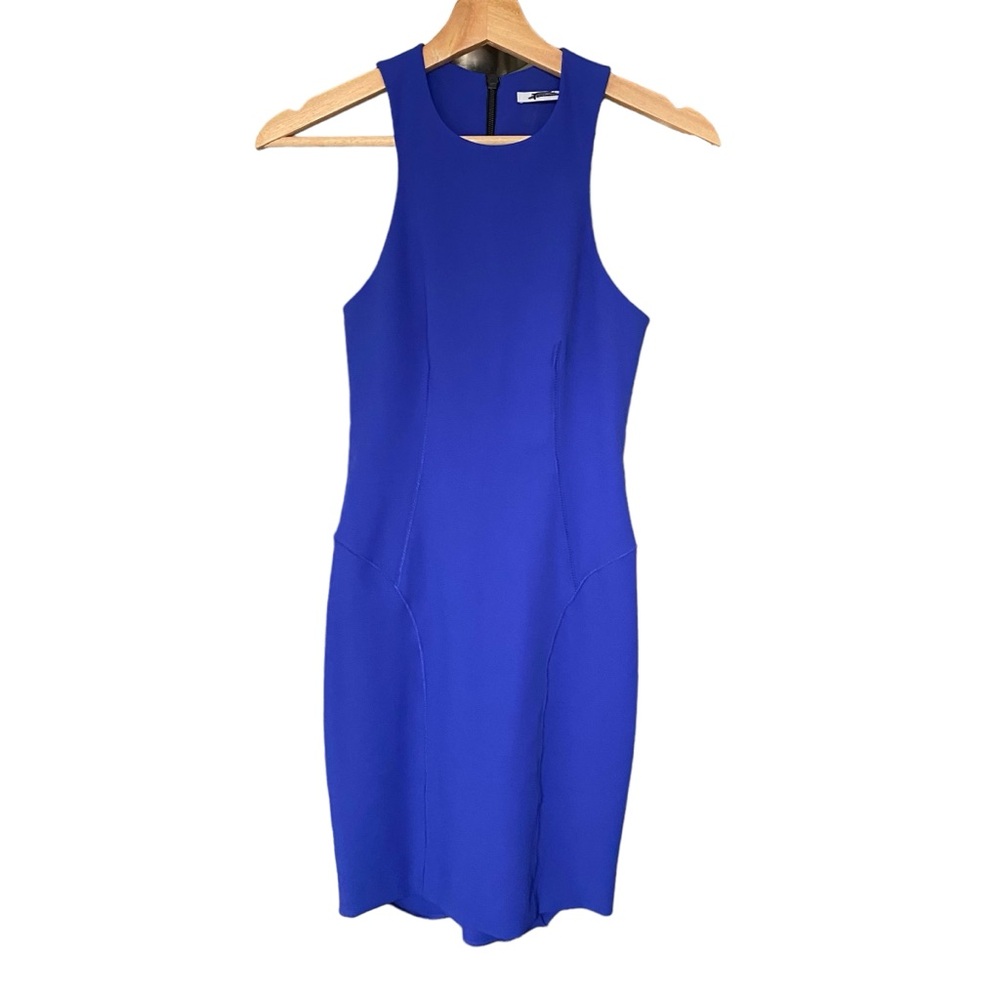 T Alexander Wang Tech Stretch Suiting Cocktail Party Bodycon Blue Dress Womens 2